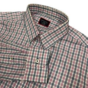 UNTUCKit Shirt Men's Large Pink Blue Plaid Long Sleeve Button‎ Up Dolcetto